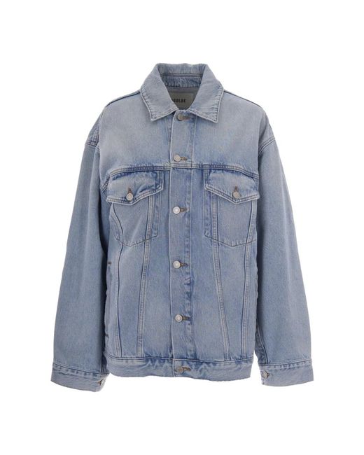 Agolde Denim Jack Met Knopen in het Blue