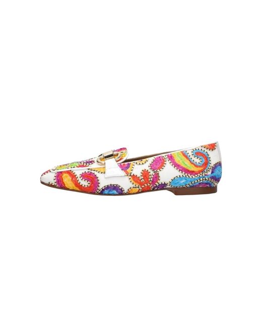 Pedro Miralles Red Bunter Loafer Mit Samt-Applikationen