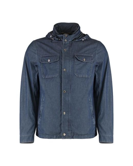 Moorer Jassen ,Blauw ,Denim Stijlvolle Denimjas Met Koord in het Blue voor heren
