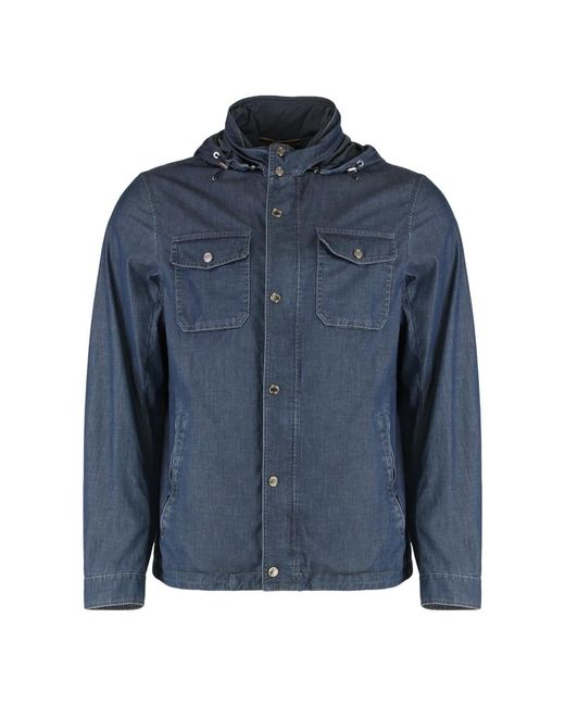 Moorer Jassen ,Blauw ,Denim Stijlvolle Denimjas Met Koord in het Blue voor heren