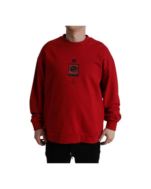 Dolce & Gabbana Red Sweatshirts for men