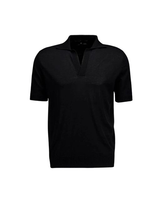 FILIPPO DE LAURENTIIS Black Polo Shirts for men