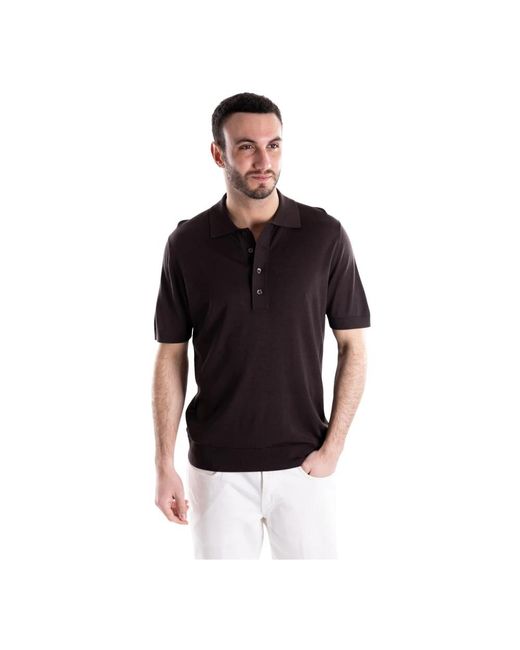 Paolo Pecora Black Polo Shirts for men