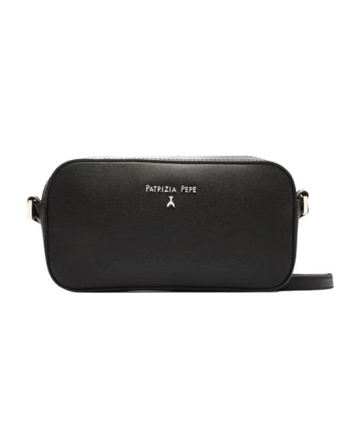 Patrizia Pepe Black Schwarze Schultertasche Aus Leder