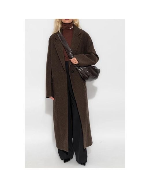 Jil Sander Brown Langarm T-Shirt