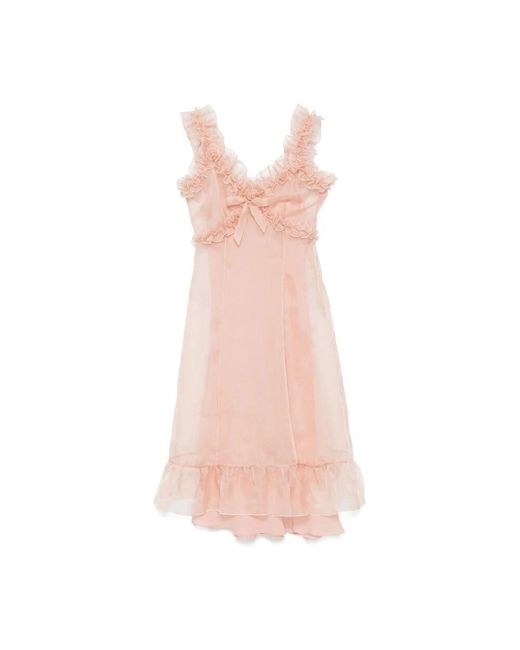 Alessandra Rich Pink Blush v-ausschnitt ärmelloses kleid