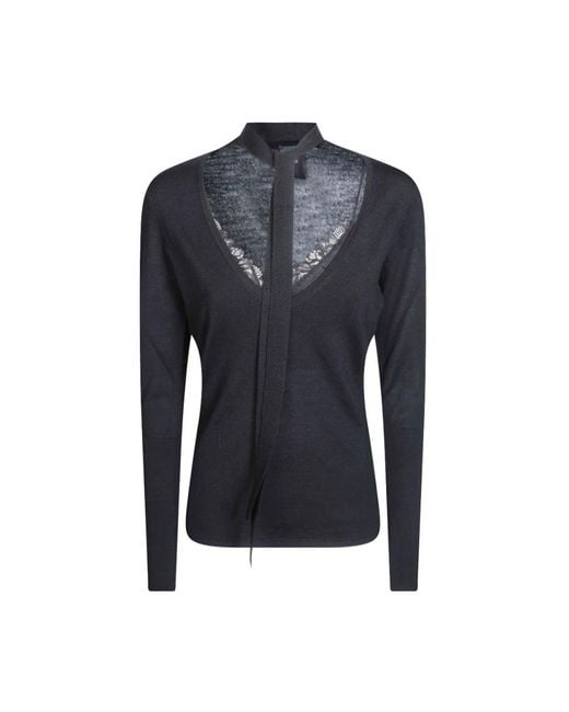 Pinko Blue V-Neck Knitwear