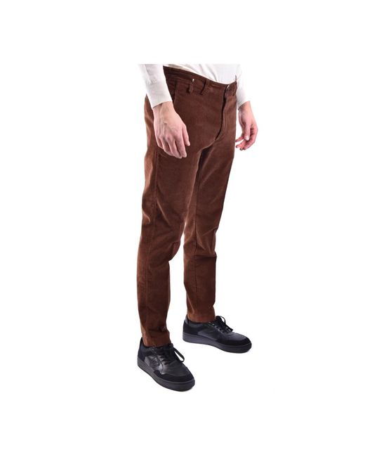Paolo Pecora Brown Slim-Fit Trousers for men