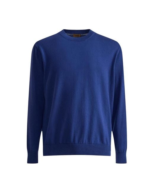 Alviero Martini 1A Classe Blue Round-Neck Knitwear for men