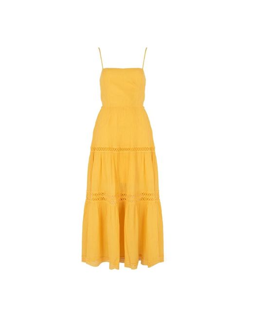 Guess Rokken ,Geel ,Katoen Elegante Midi-Rok Van Kant in het Yellow