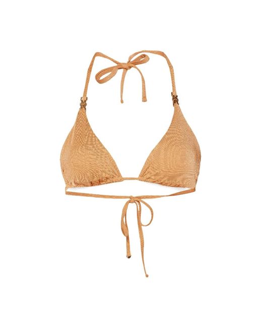 Max Mara Metallic Oranger Triangel Bikini Top