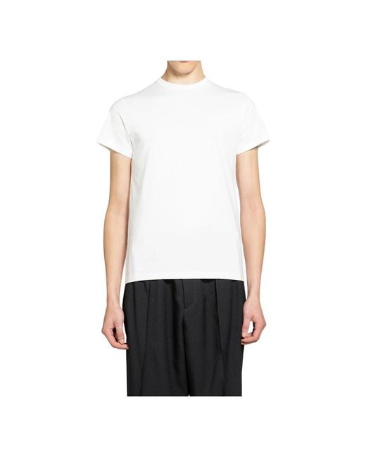 Jil Sander Tops ,Wit ,Katoen T-Shirt Cn Ss in het White voor heren