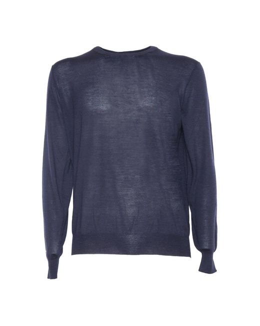 FILIPPO DE LAURENTIIS Blue Round-Neck Knitwear for men
