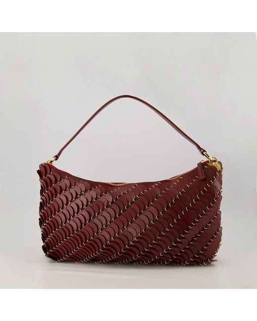 Rabanne Red Bordeaux Leder Damen Accessoire