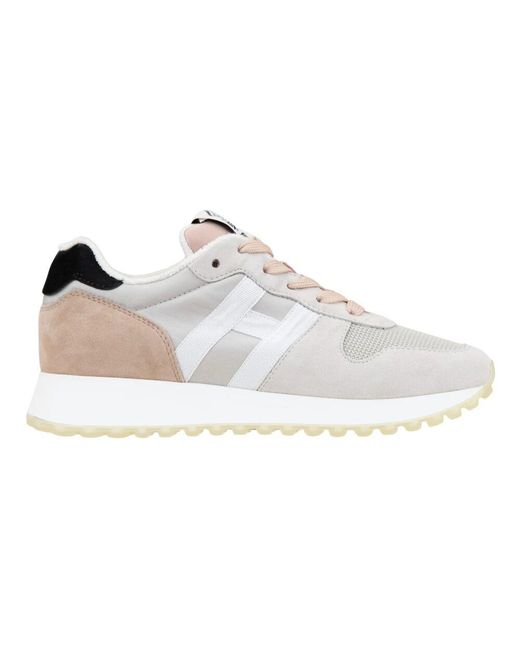 Hogan White Wildleder schnürsneakers