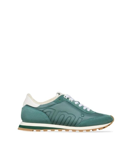 AMI Grüne wildleder-sneakers besticktes logo in Green für Herren