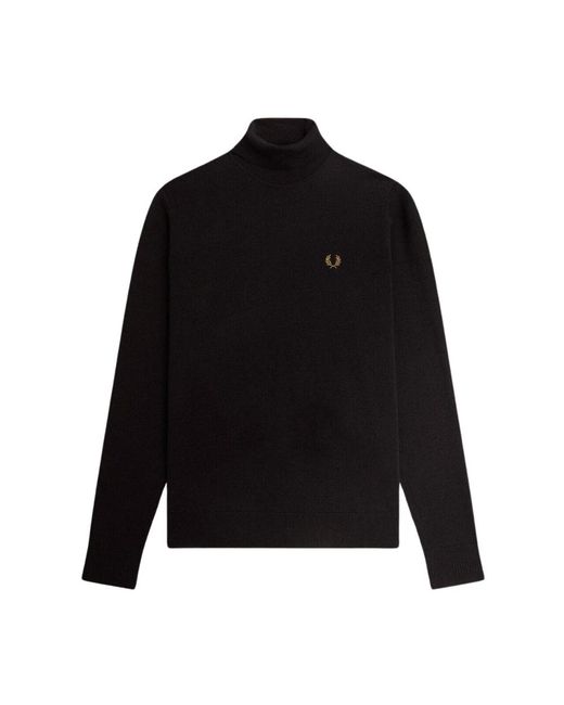 Fred Perry Truien & Vesten ,Zwart ,Katoen High Neck Turtleneck in het Black voor heren