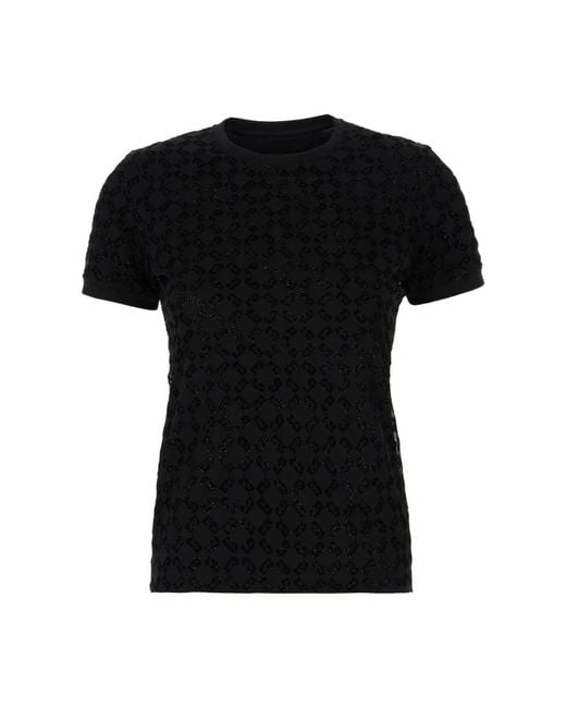 Givenchy Black Doppellagiges slim-fit t-shirt,t-shirt mit rundhalsausschnitt und tüll-overlay