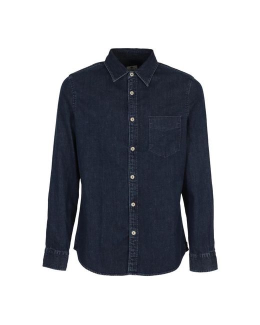 Tela Genova Blue Denim Shirts for men
