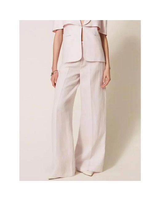 Twinset Pink Wide Trousers