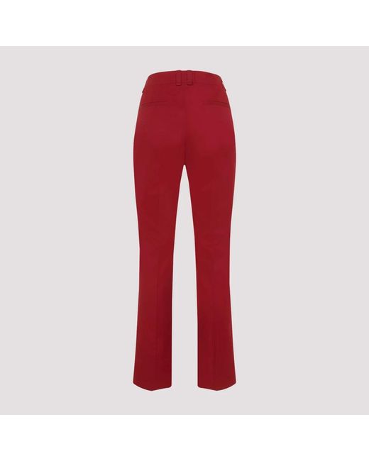 Saint Laurent Red High Waist Sophisticated Pants For