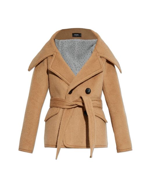 DSquared² Natural Double-Breasted Coats