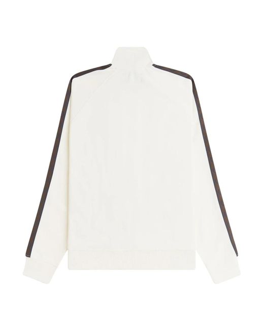 Fred Perry Hoodies & Sweatvesten ,Katoen Contrast Tape Track Jacket in het Natural voor heren