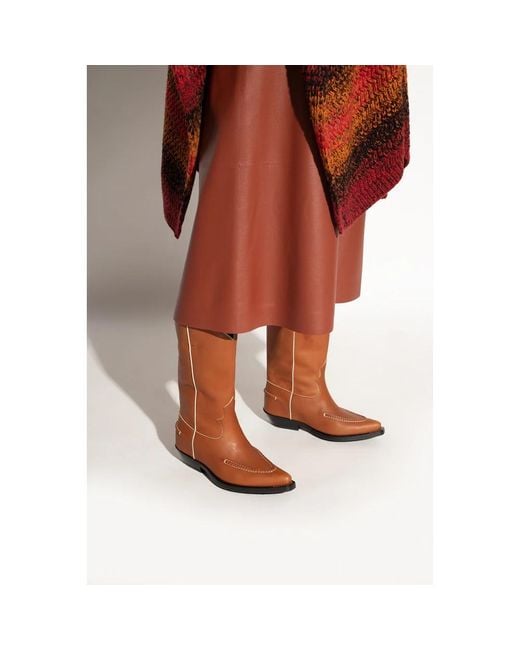 Chloé Brown Cowboy Boots