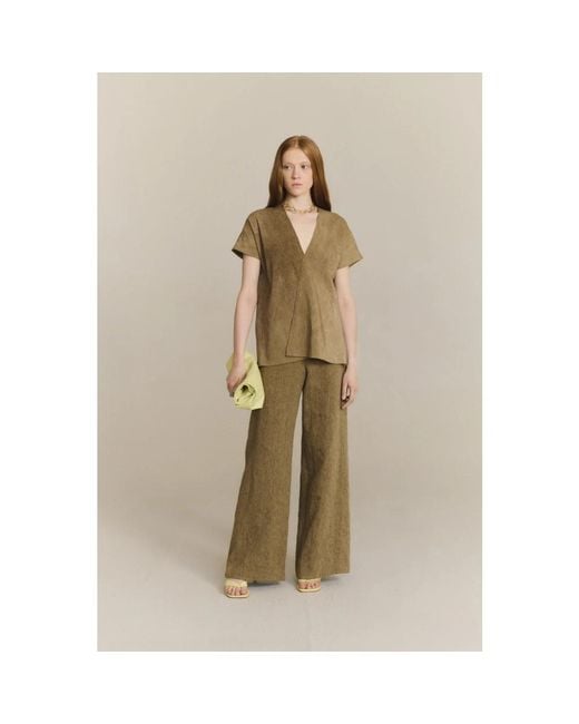 Cortana Green Straight Trousers