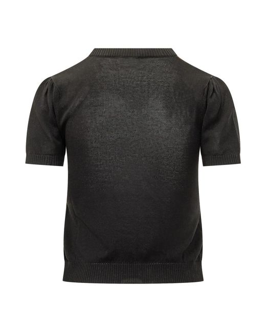 Ganni Black Round-Neck Knitwear