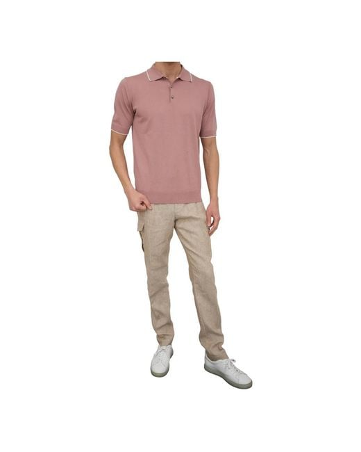 Peserico Pink Polo Shirts for men