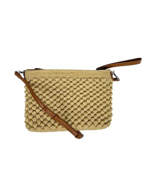 Gianni Chiarini Metallic Pon Pon Baguette Handtasche
