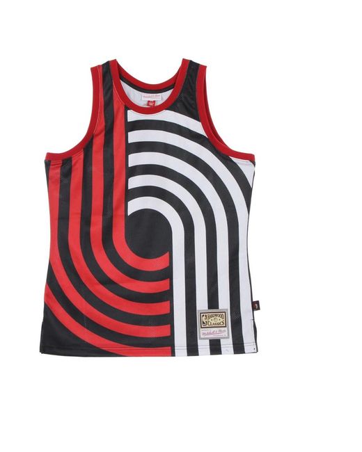 Mitchell & Ness Fitness ,Veelkleurig ,Polyester Nba Basketball Tank Top Hardwood Classics in het Red voor heren