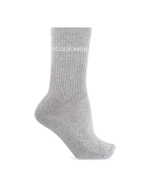 Jacquemus Les Chaussettes Logo Socks in het Gray