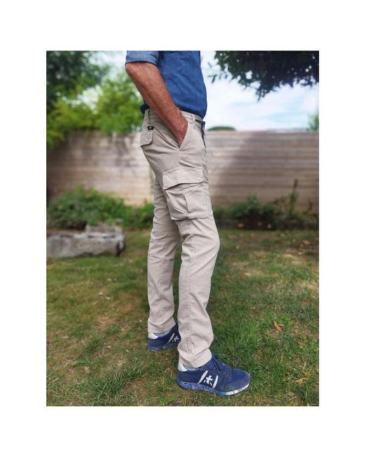 Mason's Broeken ,Katoen Cargo Velvet Broek in het Blue voor heren