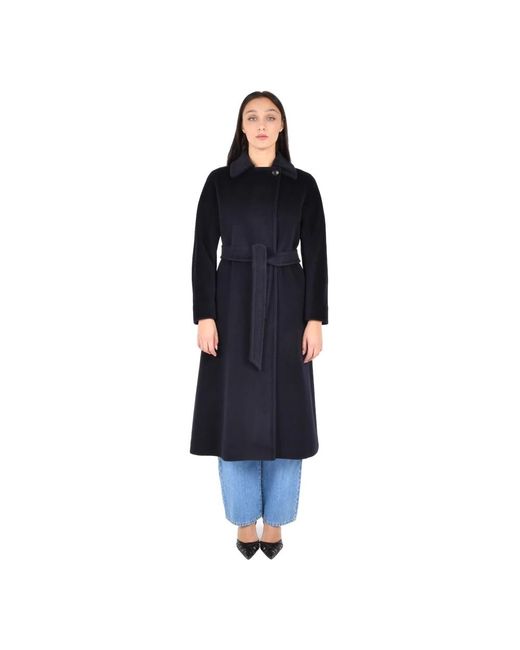 Max Mara Blue Belted Coats