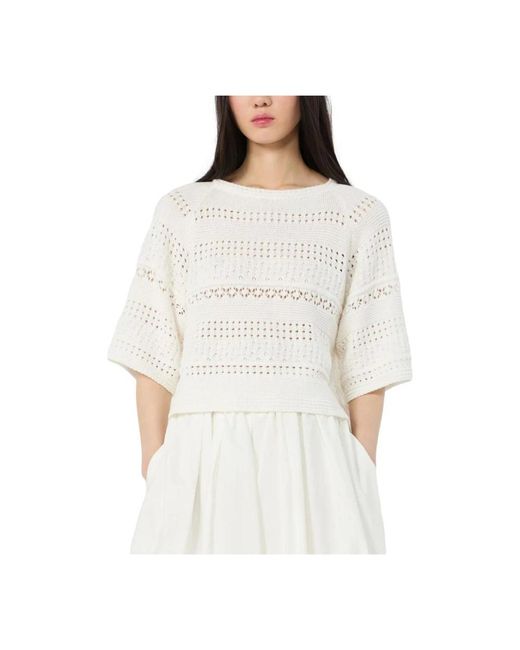 Weekend by Maxmara White Round-Neck Knitwear