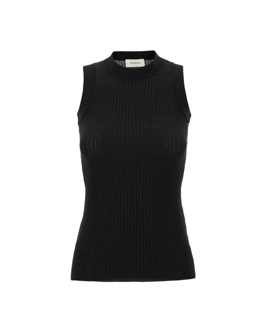 Sportmax Black Sleeveless Tops