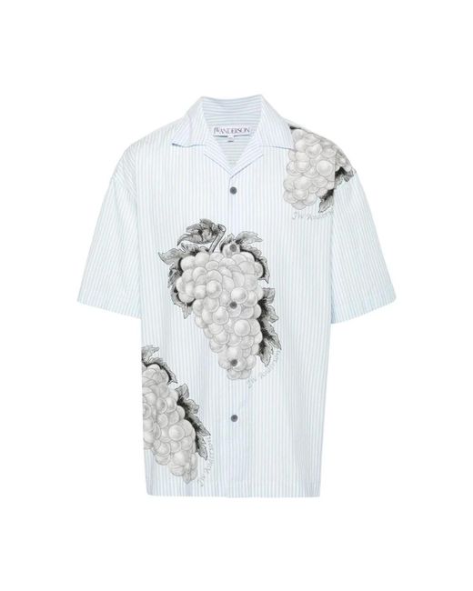 J.W. Anderson White Short Sleeve Shirts for men
