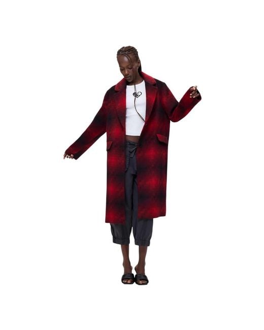 Desigual Red Single-Breasted Coats