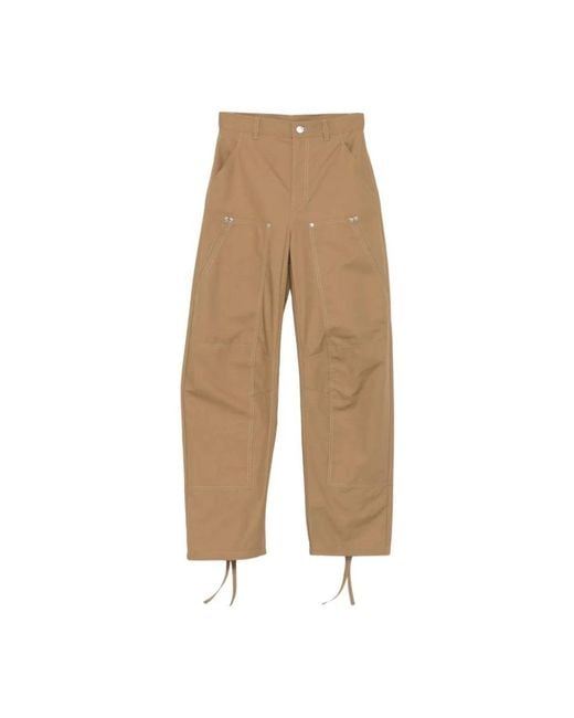 Straight Trousers di Moschino in Natural