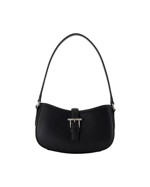 Alexander McQueen Black Schwarze Leder T Bar Mini Schultertasche