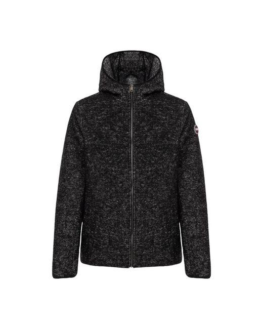 Colmar Hoodies & Sweatvesten ,Zwart ,Wol Zwarte Wollen Blend Hoodie Aw 23 in het Black voor heren