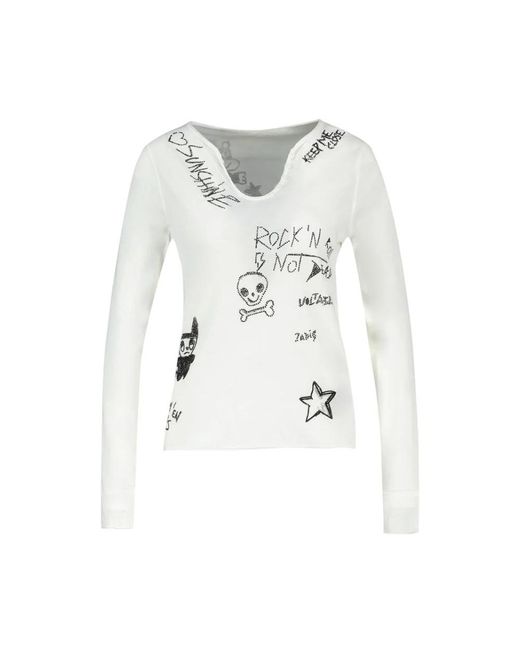 Zadig & Voltaire White Long Sleeve T-Shirts