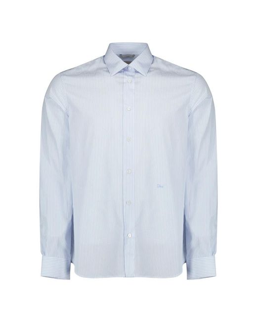 Dior Gestreept Poplin Overhemd in het Blue voor heren