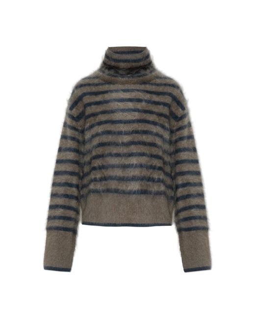 Lisa Yang Gray Kaschmir Rollkragenpullover