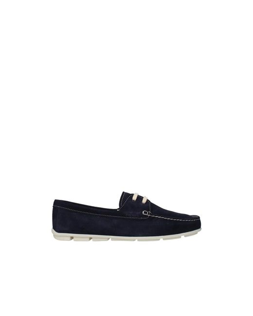 Prada Blue Leder-Slipper Loafer