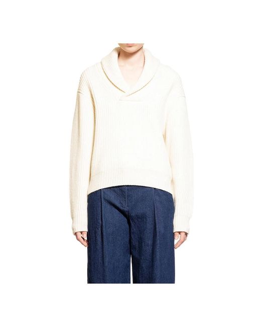 THE GARMENT White Ivory Rippstrick Crew Sweater