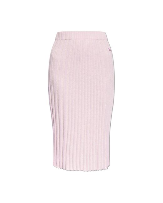 Falda de algodón Maison Kitsuné de color Pink