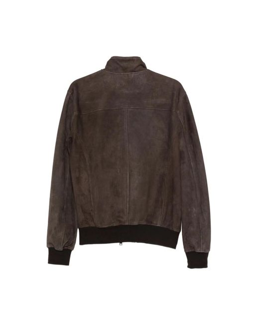 Boglioli Jassen ,Bruin ,Leer Suede Bomber in het Brown voor heren